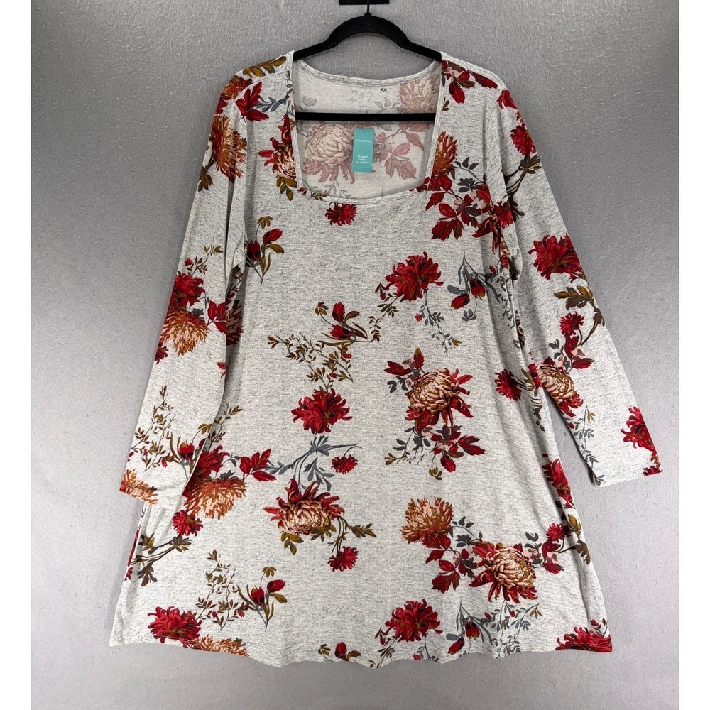 NWT Maurices Swing Dress Womens XL Gray‎ Whimsigoth Cottagecore Prairie Flowy